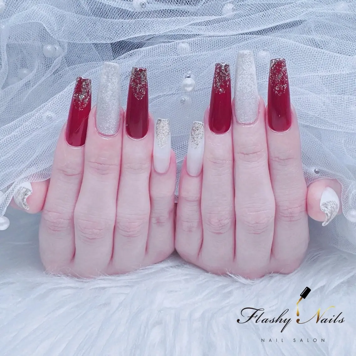 ネイル 長さ出し ラメ(グリッター) ラメグラデーション Flashy Nailsのマツエク・マツパデザイン