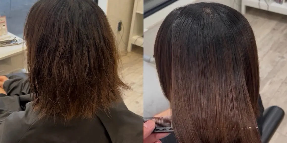ミディアム カット 縮毛矯正 LinoHAIR ogumaのヘアスタイル