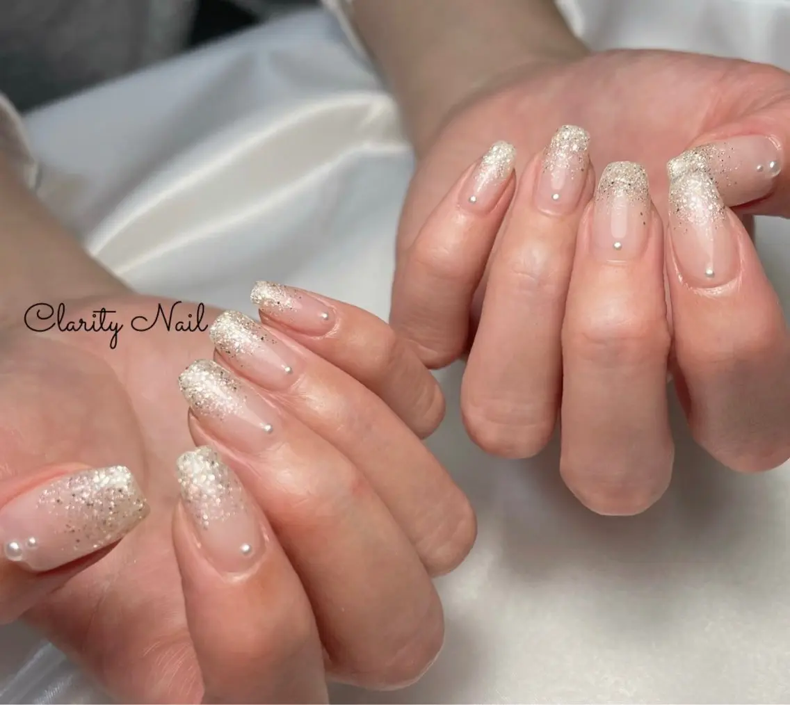 ネイル グラデーション ラメ(グリッター) ラメグラデーション ハンドネイル Clarity Nailのネイルデザイン