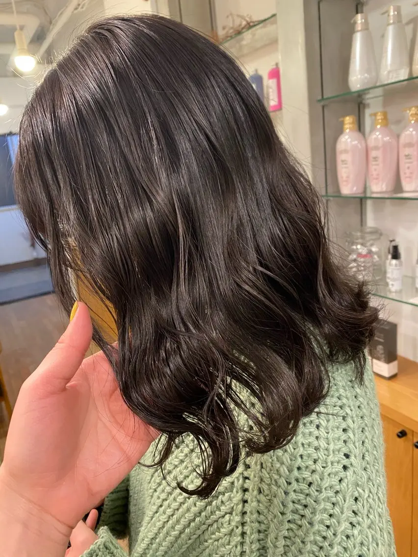 ミディアム カラー ラベンダーカラー sana🤍ボブ ベージュ🤍のヘアスタイル