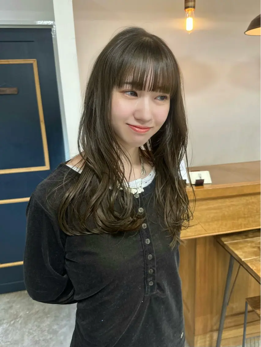 セミロング カット ヘアカラー トリートメント NAGISA髪質改善 &透明感カラー🪞のヘアスタイル