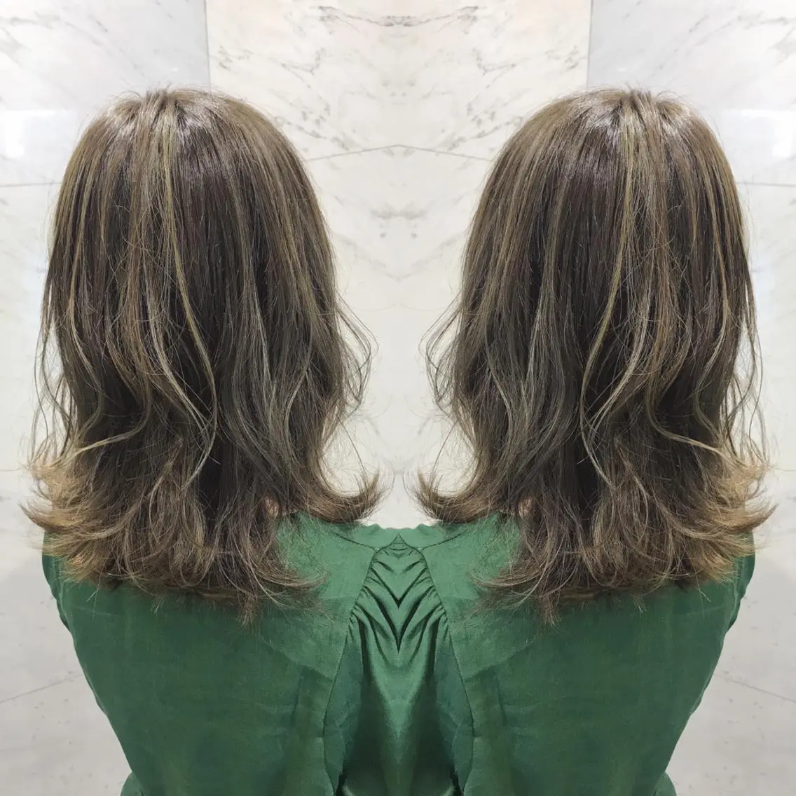ミディアム カラー ヘアカラー 重政 和樹のヘアスタイル