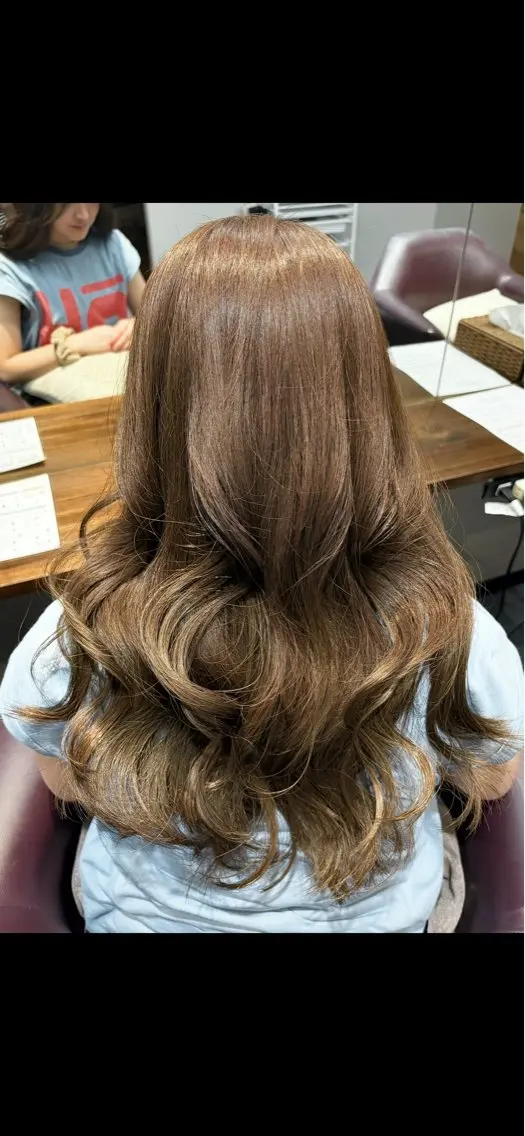 カラー ベージュカラー 透明感カラー オリーブベージュ オリーブカラー オレンジ 山西 真奈のヘアスタイル