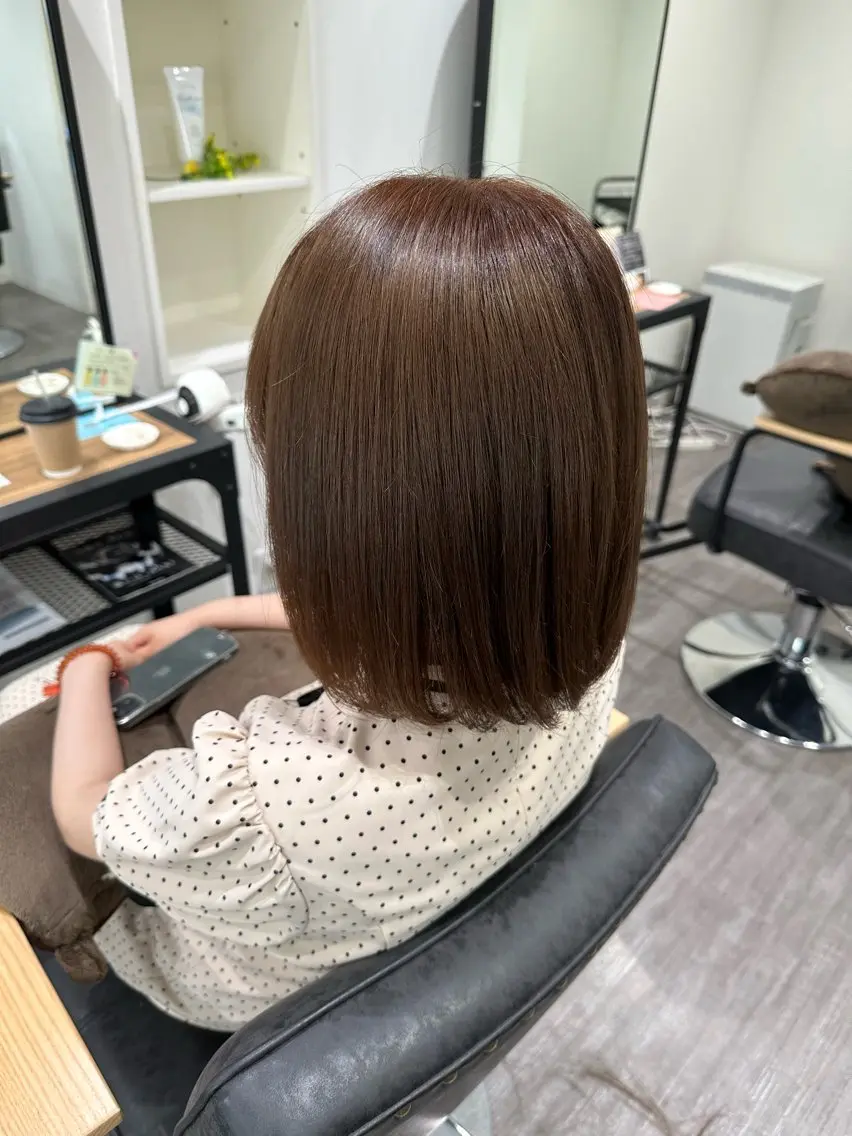 ミディアム カラー ブラウンカラー キャラメルブラウン カット ヘアカラー トリートメント 艶髪レイヤー上田 紗也🇰🇷💗のヘアスタイル