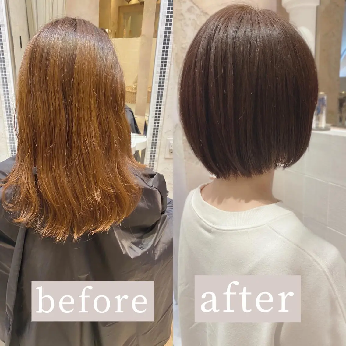ショート カラー ブラウンカラー チョコレートブラウン ボブ カット ヘアカラー トリートメント ツヤ髪になりたい方へ 🩷柴田知亜希のヘアスタイル