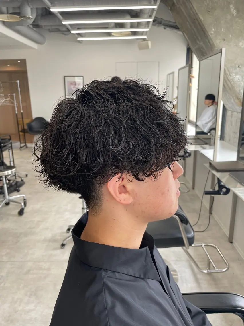 ショート パーマ メンズ カット パーマ メンズパーマ/新潟/ 万代/田崎亮🌟のヘアスタイル