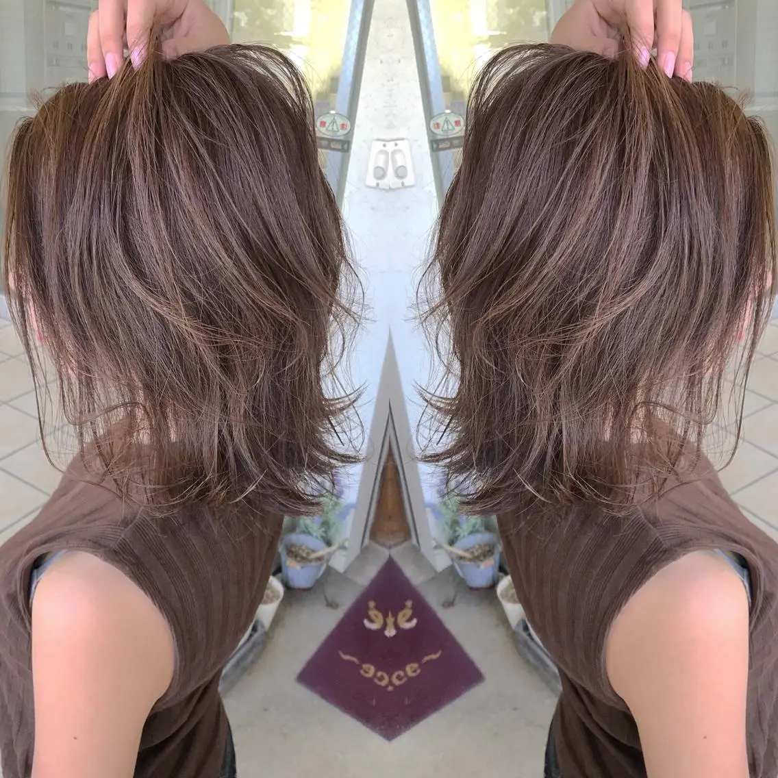 ミディアム カラー ハイライトカラー ハイライト カット ヘアカラー grand juteのヘアスタイル