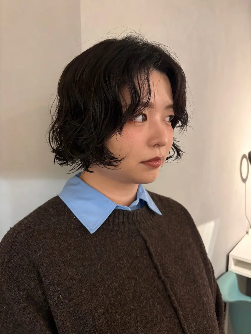 ショート カット ヘアカラー パーマ パーマ/ボブ,ロング ヤマシタミウ🌀のヘアスタイル