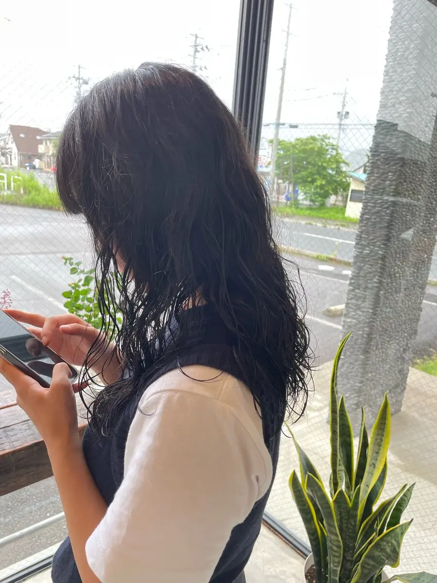 ロング カット パーマ 藤村 翔充のヘアスタイル