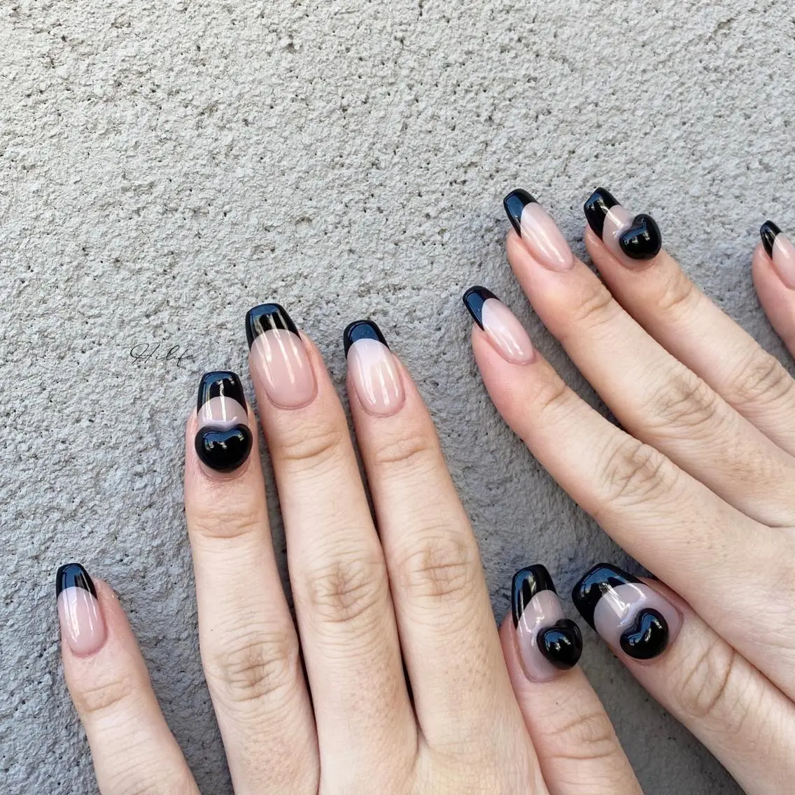 ネイル ハート ぷっくりネイル ネイルチップ ハンドネイル Nail Adore.のネイルデザイン