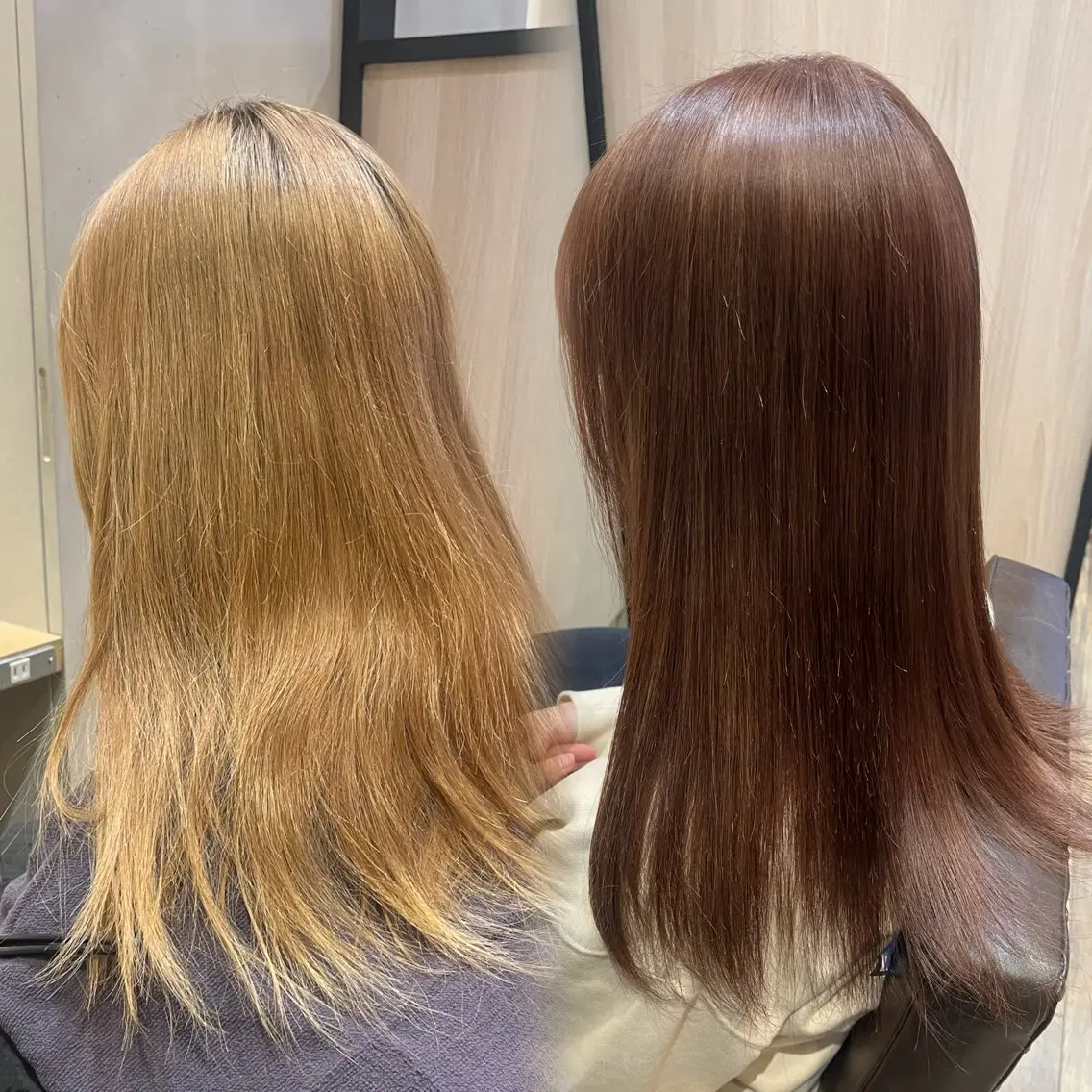 ロング カラー ブリーチ ブラウンカラー ☁️艶カラー☁️田邉 栞璃のヘアスタイル