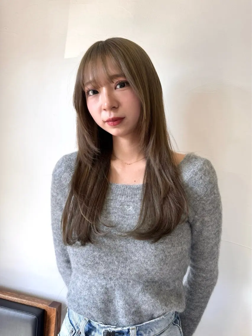 【🤍透明感ベージュ🖤】カラー+カラー+トリートメントの写真
