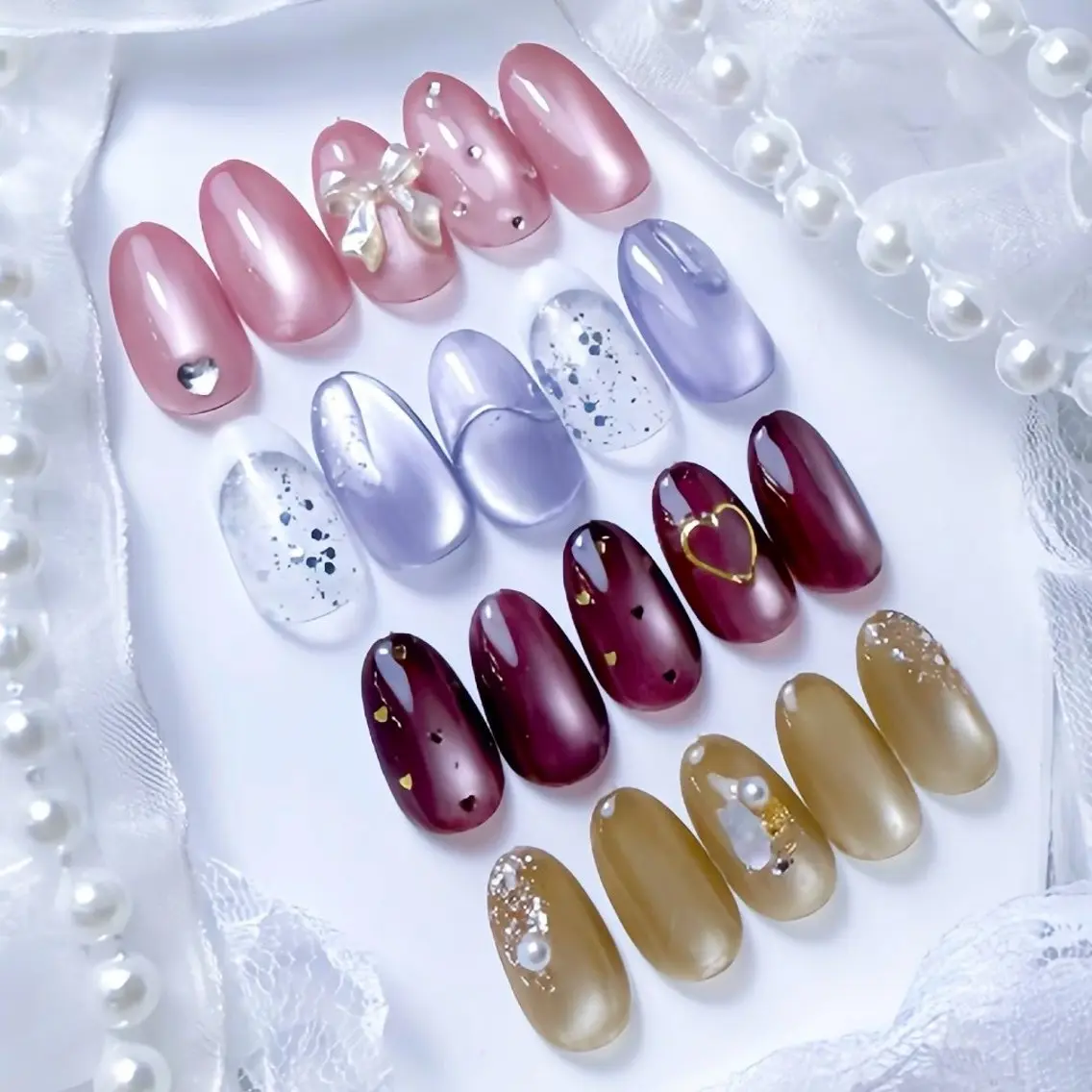 ネイル ハンドネイル 𝑬𝑹𝑰𝑲𝑨 𓂃🎀𓈒𓏸のネイルデザイン
