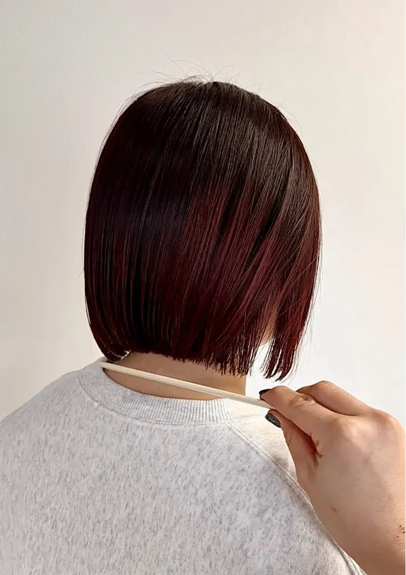 ショート ボブ カット ヘアカラー トリートメント 山本 菜月のヘアスタイル