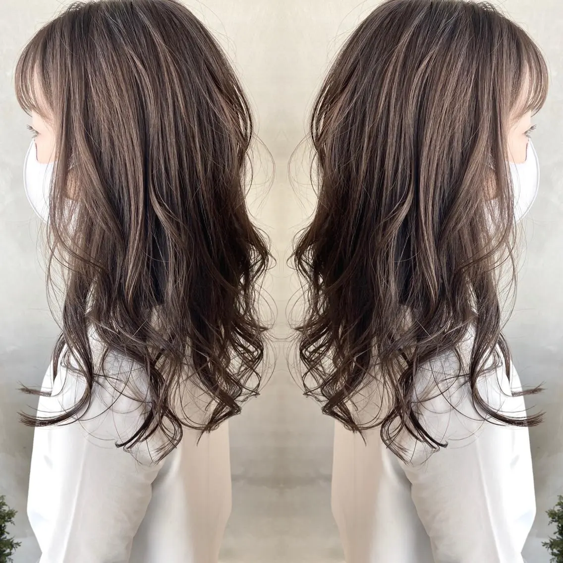 セミロング カラー ヘアアレンジ ネイル マツエク・マツパ 透明感カラー ハイライトカラー 外国人風カラー ハイライト ヨシンモリ カット ヘアカラー 夜23時まで予約🉑 reverieあきらのヘアスタイル
