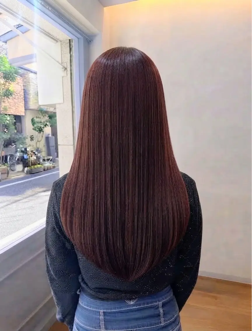 ロング カラー 松下 沙織のヘアスタイル