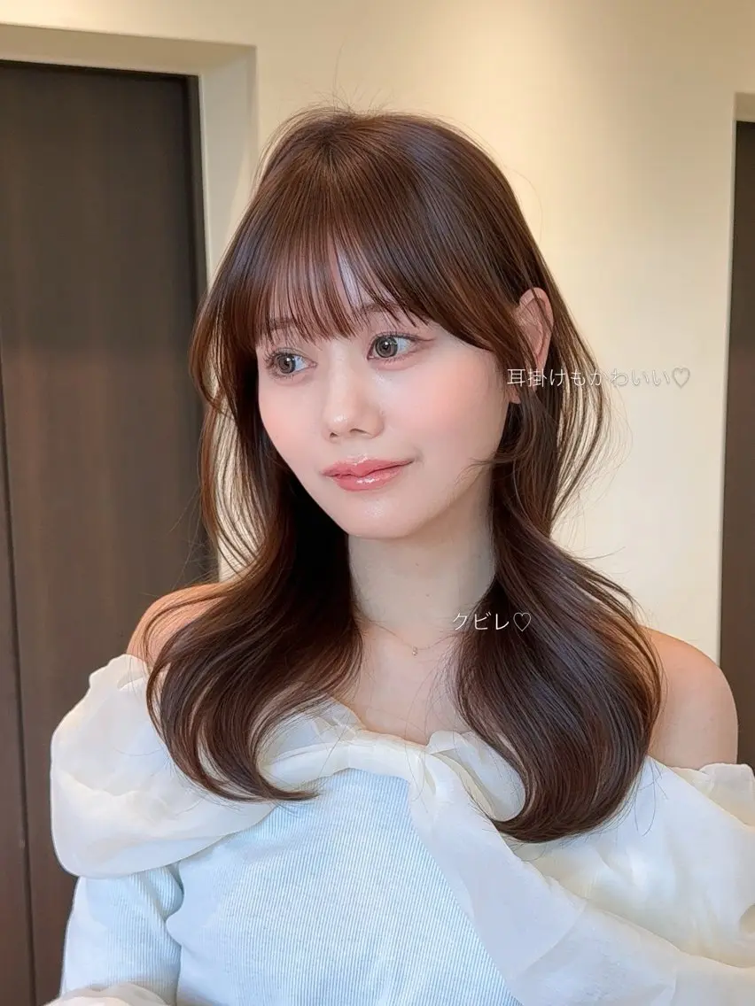 ミディアム カット ヘアカラー fitするカット♡/ 多幸感/ふうか◠‿◠のヘアスタイル