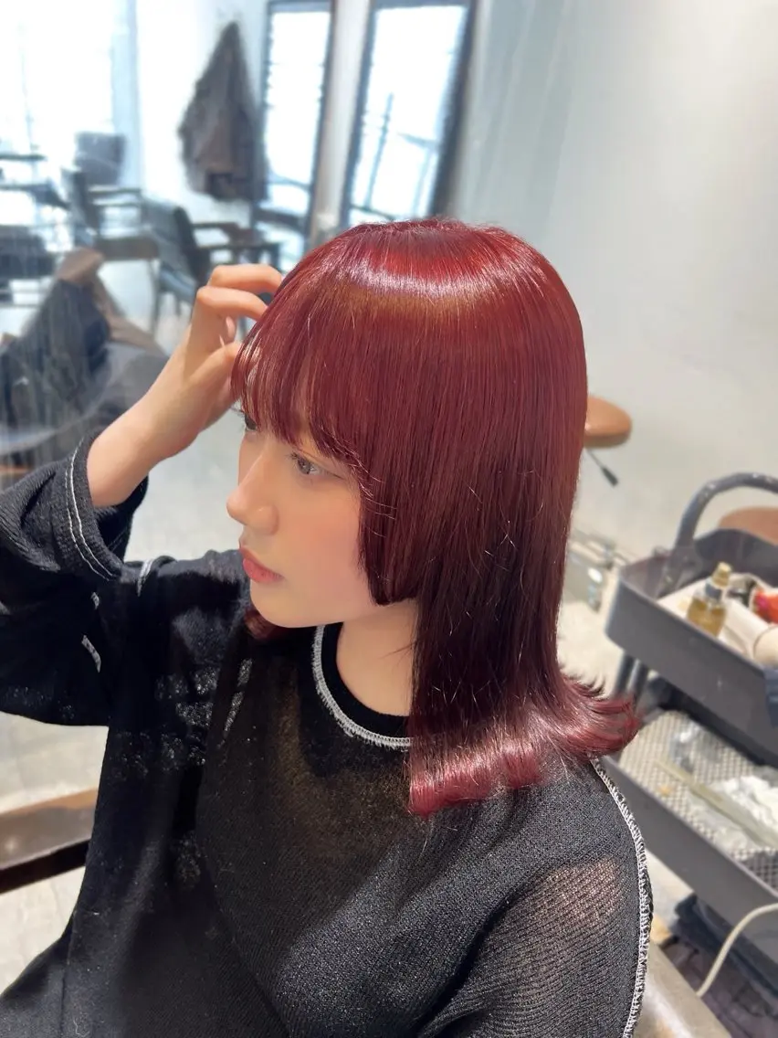 ミディアム カラー ヘアアレンジ 🎀ハイトーン・艶 カラー HANA🎀のヘアスタイル