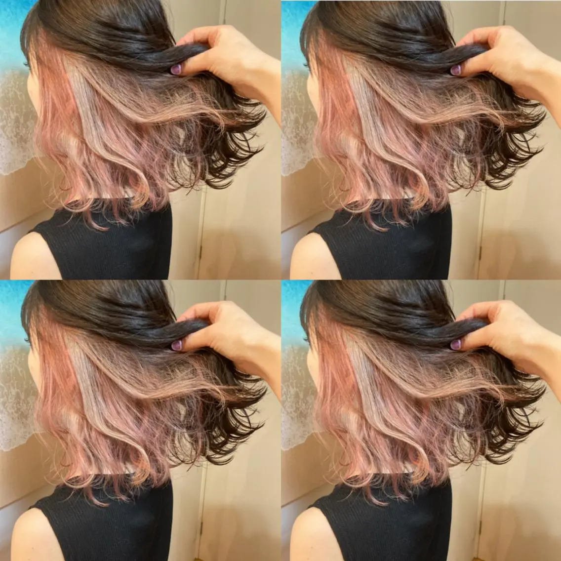 ミディアム カラー ベージュカラー ピンクカラー ホワイトベージュ Miku🪄💫 フェイスレイヤーのヘアスタイル