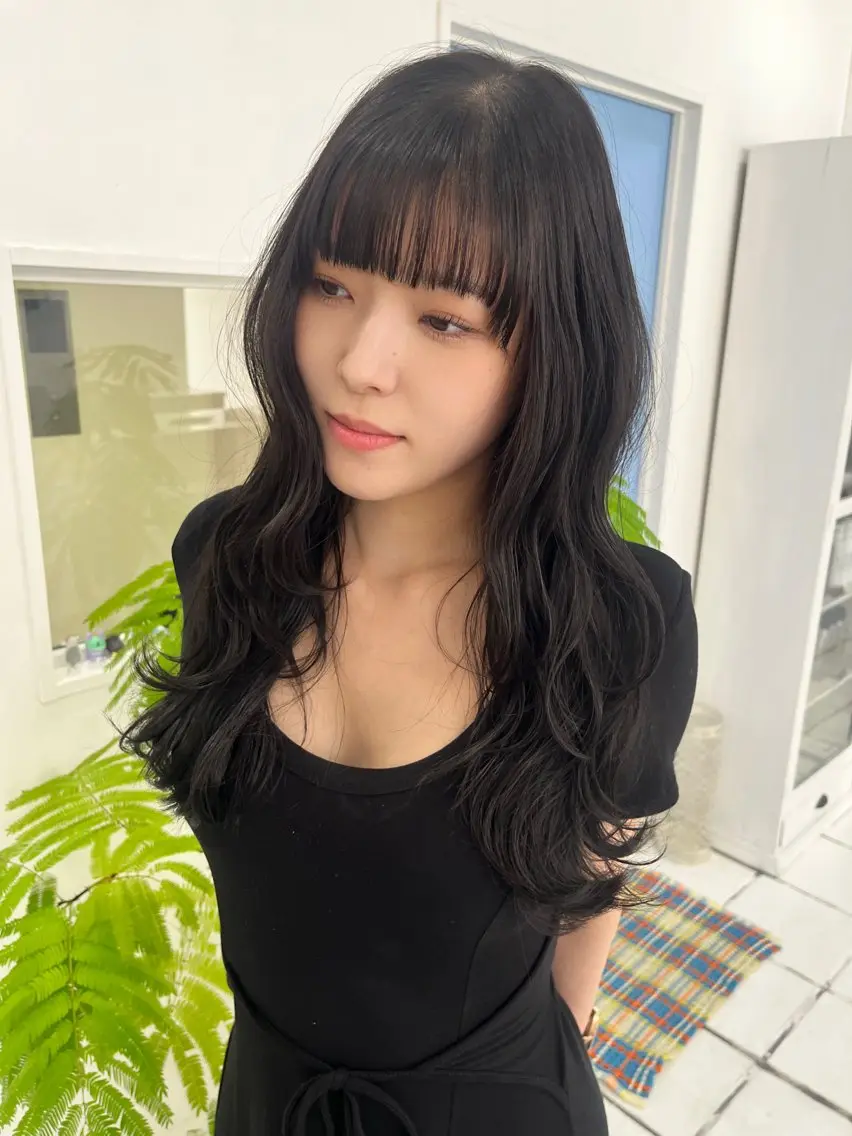 ロング カット ヘアカラー トリートメント 韓国ヘア🇰🇷 ♡fuminaのヘアスタイル
