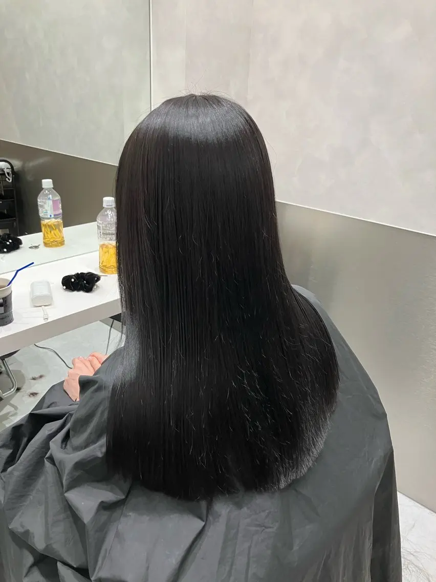 ロング カラー カット ヘアカラー トリートメント 💖ブリーチなし透明 感💖ASAHIのヘアスタイル