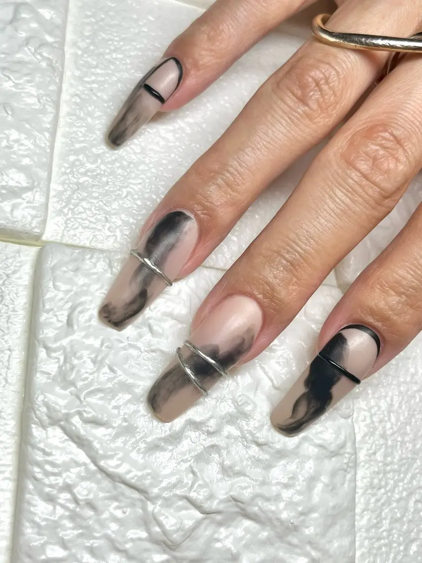 ネイル ニュアンスネイル ハンドネイル まり りぃ〜んのネイルデザイン