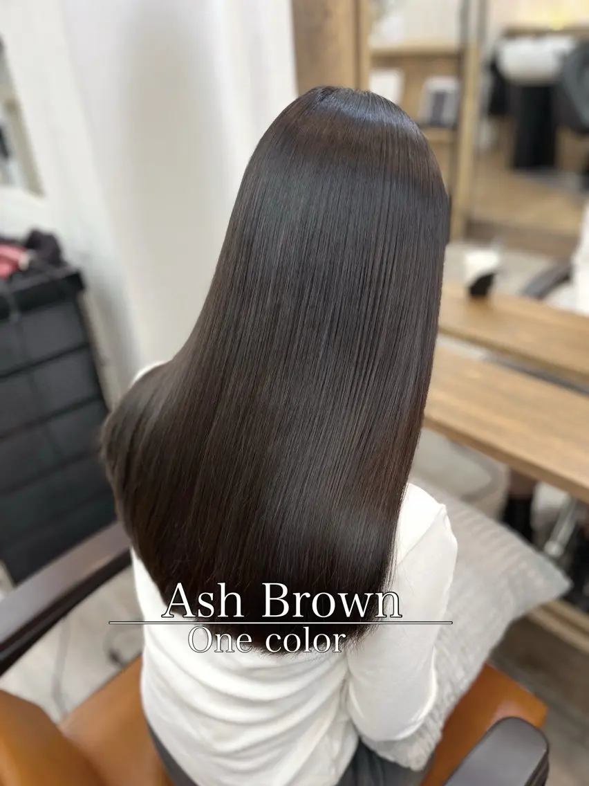 セミロング カラー パーマ ヘアアレンジ 透明感カラー 顔周りカット 韓国風ヘア レイヤーカット 似合わせカット カット ヘアカラー トリートメント ヘッドスパ ヘアセット 二ヶ月綺麗なデザイン カット/星野六三四のヘアスタイル