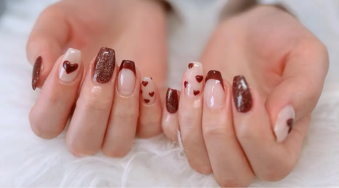 ネイル 持ち込み バレンタイン ハンドネイル Lee _nailのネイルデザイン