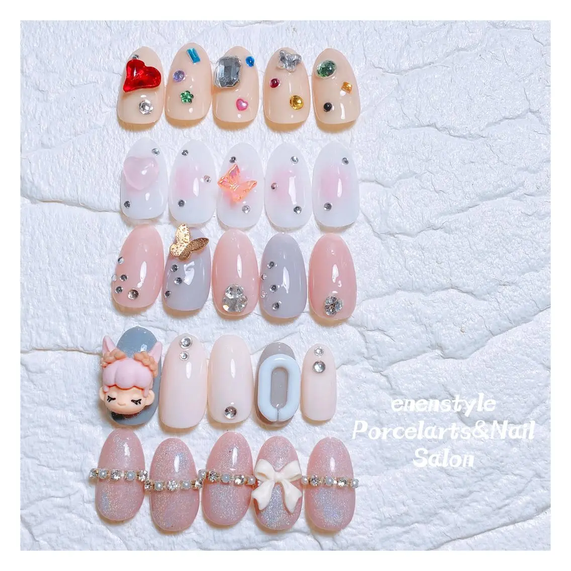 ミディアム ネイル ハンドネイル 🐾enen style 🐾のネイルデザイン