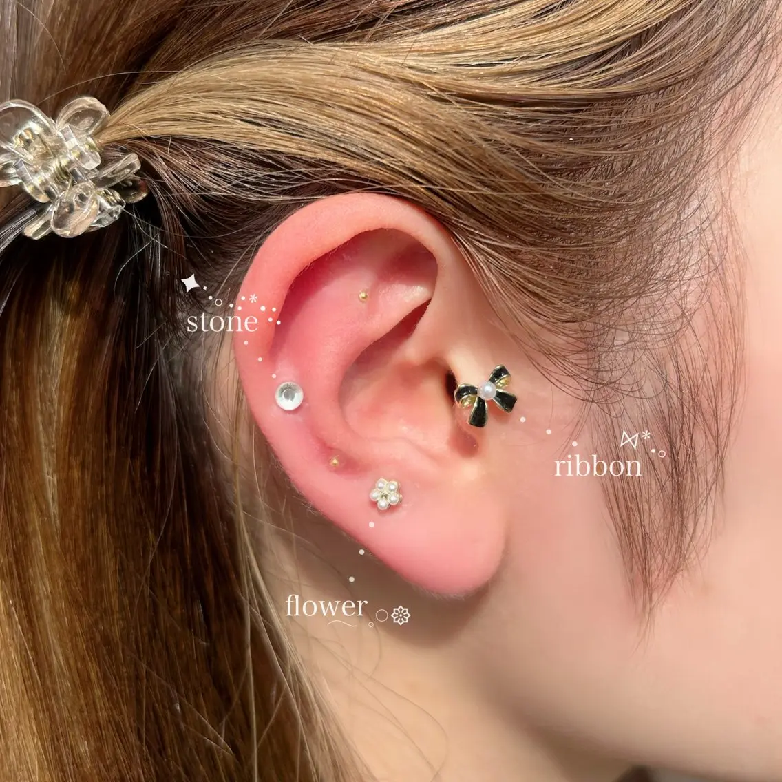 【꙳☽New menu꙳☽】💎耳ツボジュエリー💎※両耳10コの写真