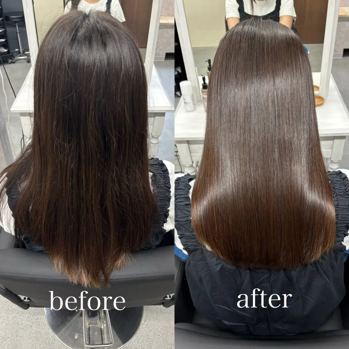 ロング カット 縮毛矯正 かがみ/メンテナンス カット無料のヘアスタイル