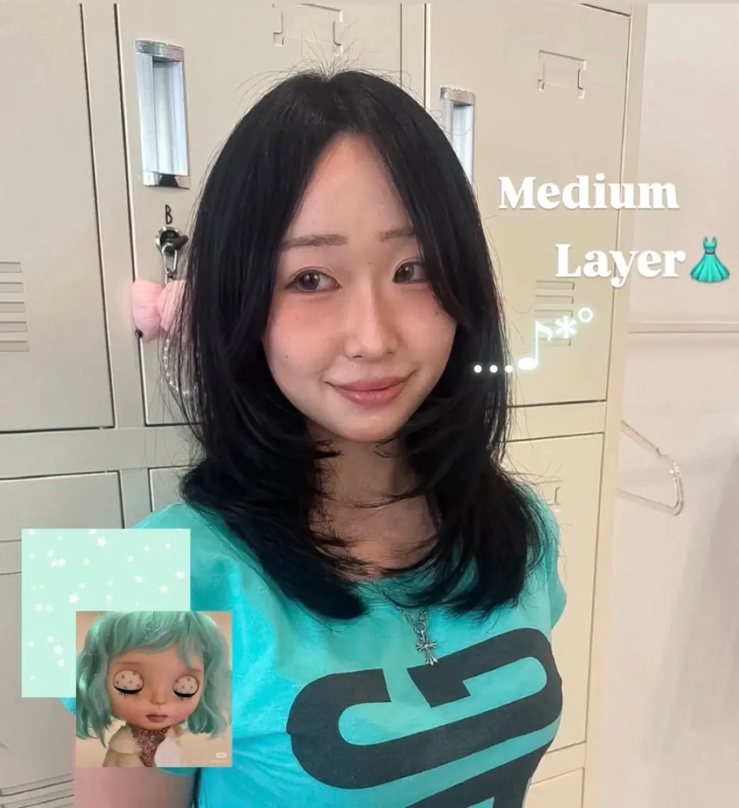 ミディアム カット 透明感color🩰 girly♡ノアのヘアスタイル