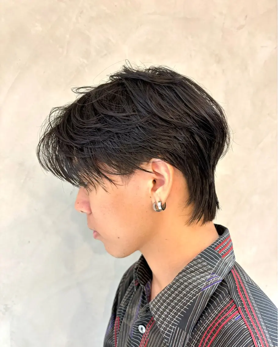 メンズ レイヤーカット 暖色カラーayuのヘアスタイル