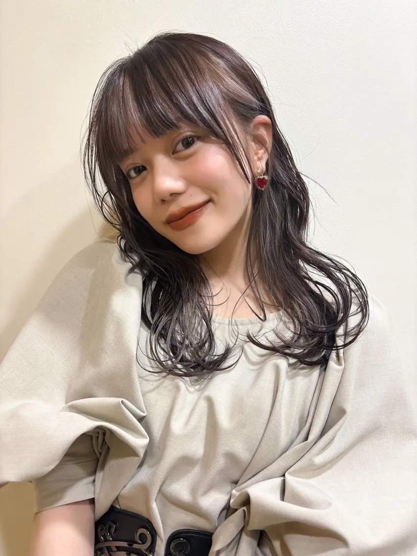 ミディアム カラー パーマ ミディアムパーマ レイヤー/似合わせ TAKUYAのヘアスタイル