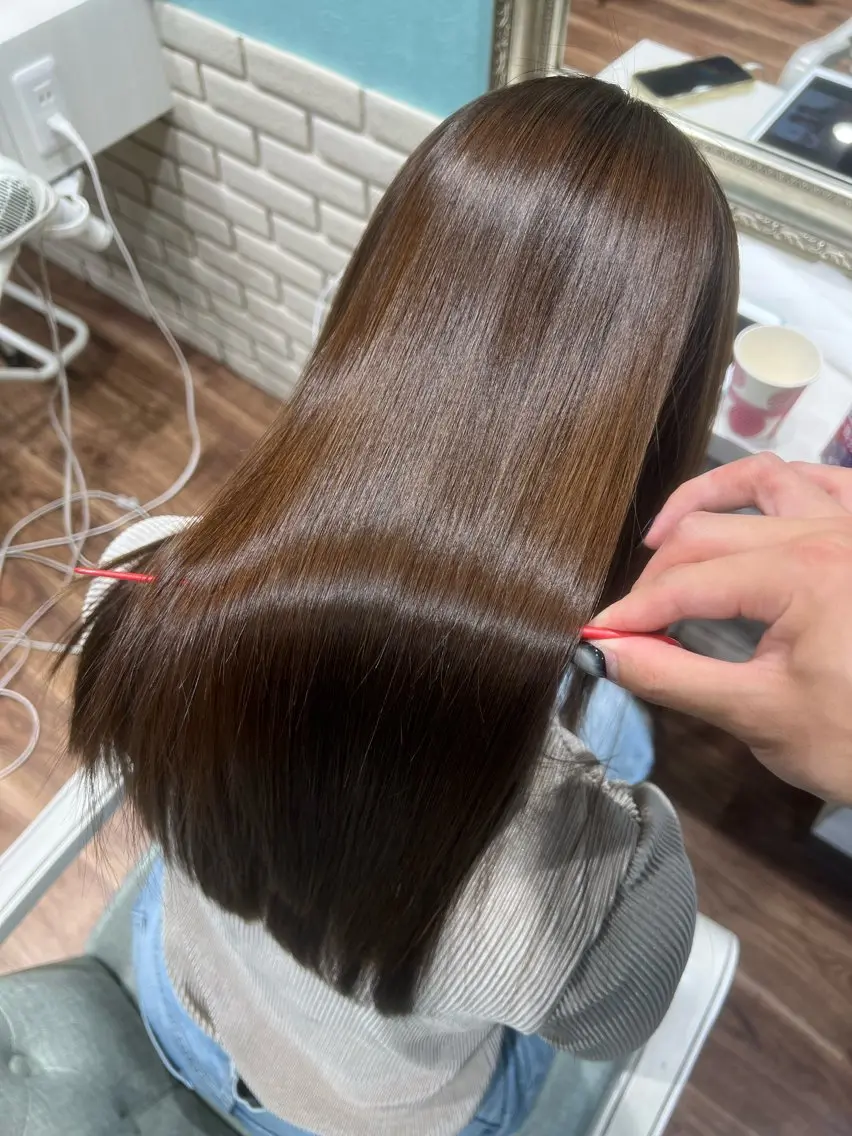 セミロング 縮毛矯正 カット 縮毛矯正 トリートメント 髪質改善/美髪矯正 /高田馬場/Renのヘアスタイル