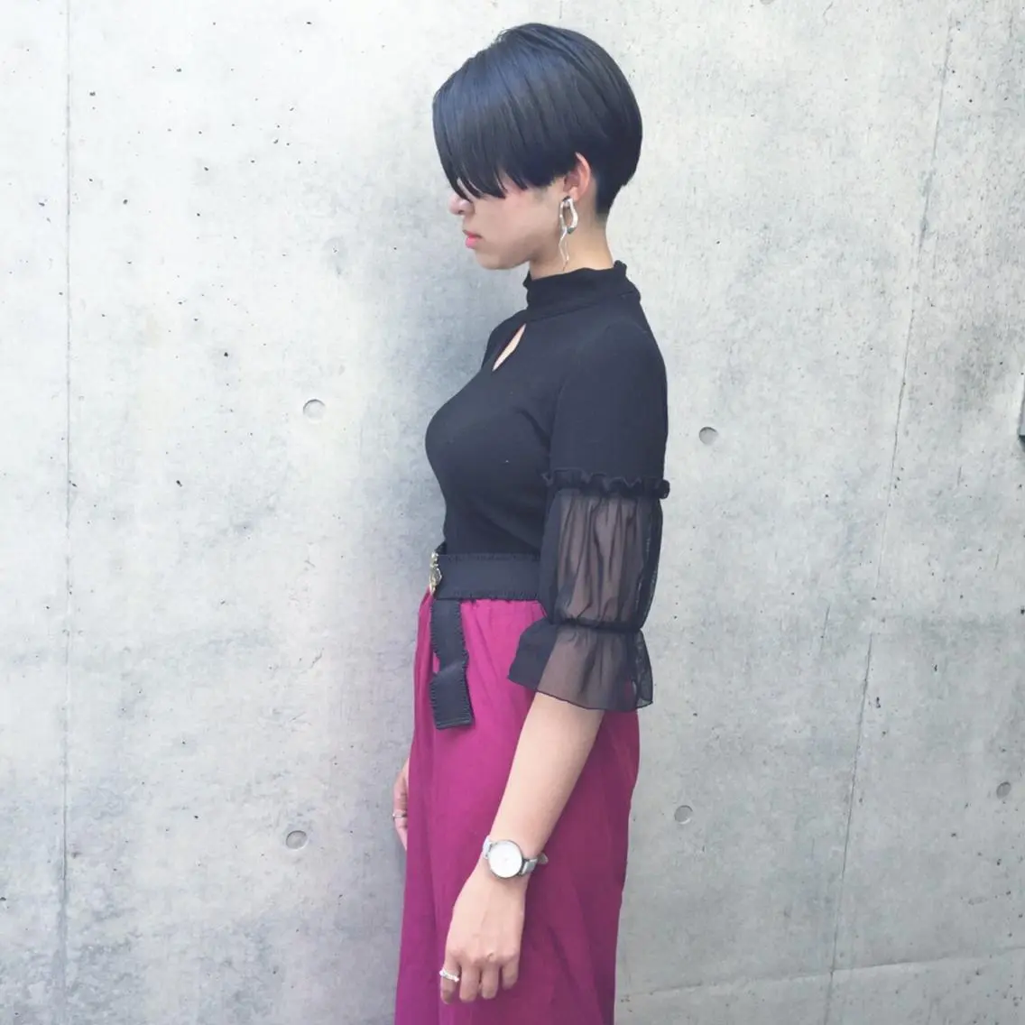 ショート カラー カット 井上 美奈子のヘアスタイル