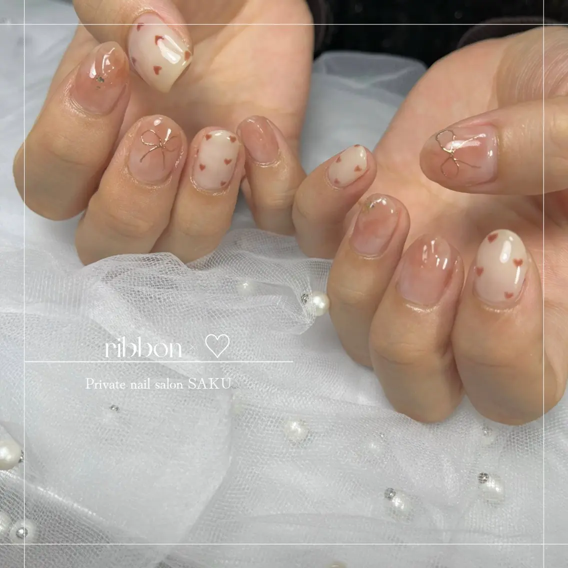 ネイル バレンタイン ハンドネイル SAKU nail 作島茜のネイルデザイン