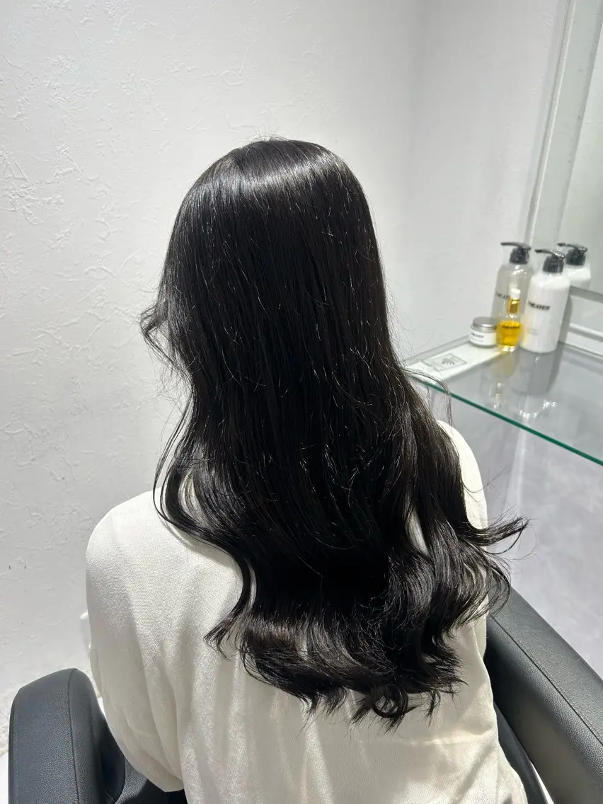 ロング カラー カット ヘアカラー トリートメント 表参道/透明感カラー /暗髪/ジュキヤのヘアスタイル