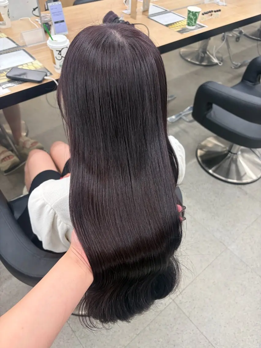 ロング カラー ブリーチ 髪質改善 トリートメント ヘアカラー 💗愛され暖色💗 ピンク/レッド💗のヘアスタイル