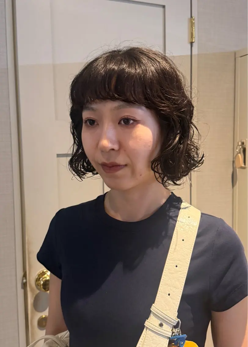 ショート パーマ ボブ カット パーマ トリートメント コバヤシ マヒロ🎀のヘアスタイル