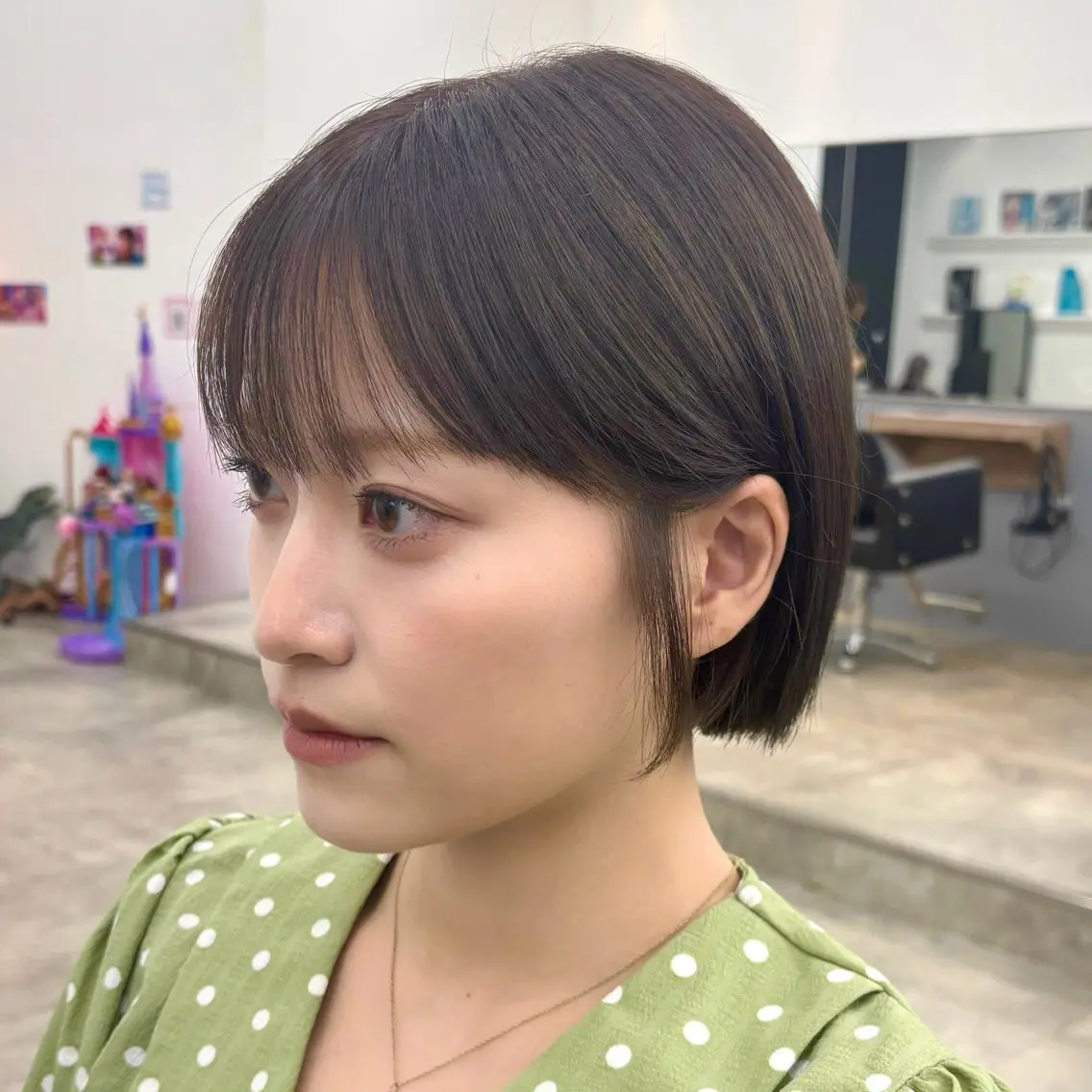 ショート カラー グレージュ ボブ 顔まわり🥨レイヤー /透明感/水口舞奈のヘアスタイル