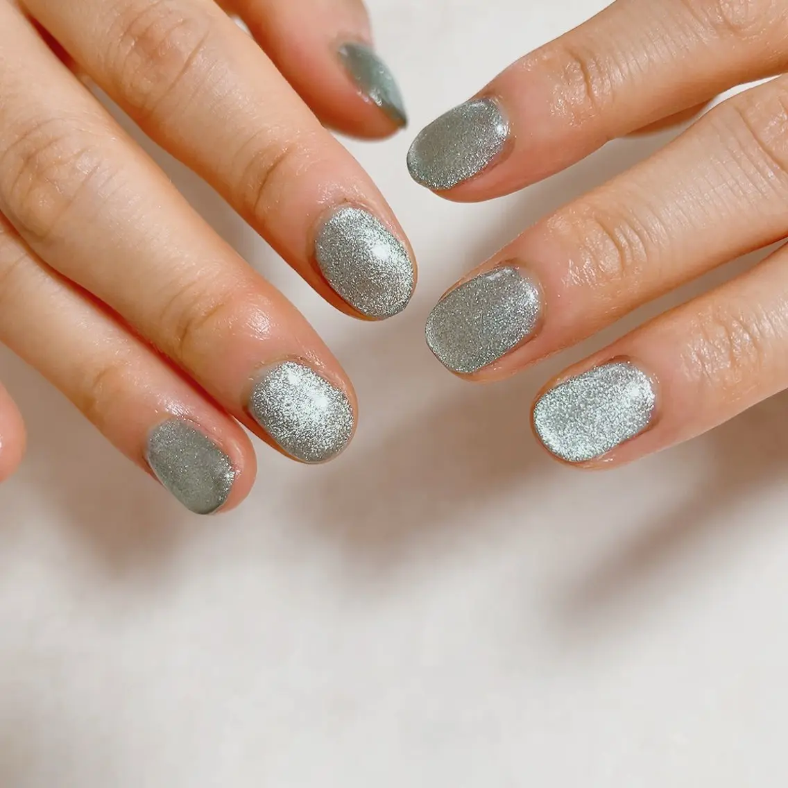 ネイル フットネイル ジェルネイル グリーン マグネットネイル メンズネイル kiki nail たまプラーザのネイルデザイン