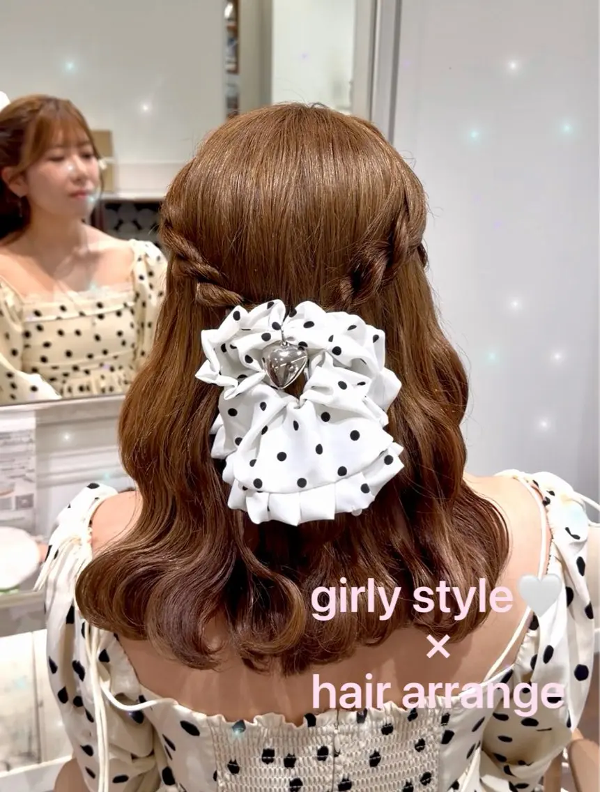 セミロング ヘアアレンジ デート ヘアセット 顔周り/透明感/銀座 🩵rinoのヘアスタイル