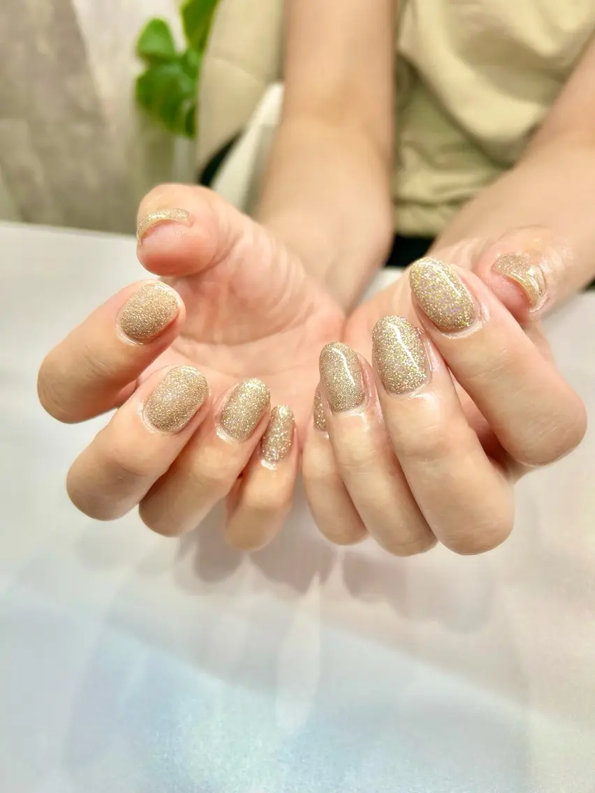 ネイル ラメ(グリッター) ワンカラーネイル ハンドネイル welina Miyukiのネイルデザイン