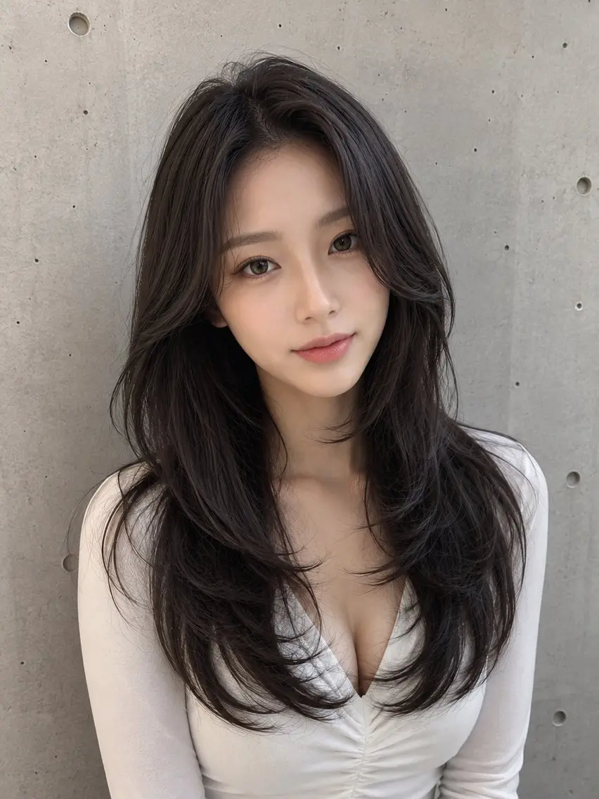 セミロング カラー ヘアアレンジ グレージュ くびれヘア 顔まわりレイヤー ハッシュカット 韓国風ヘア カット ヘアカラー トリートメント 🌫️大人韓国ヘア 🌫️naoyaのヘアスタイル