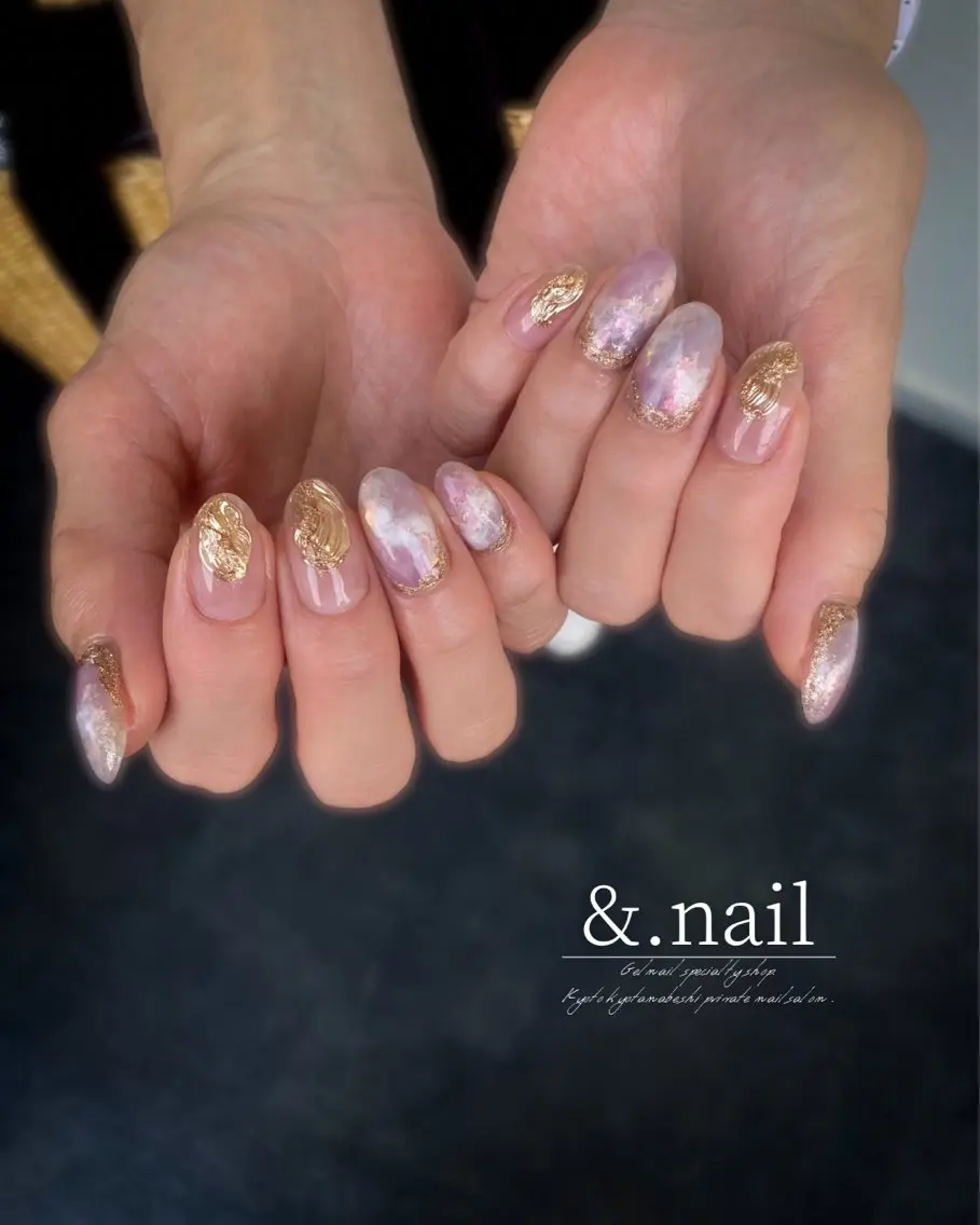 ネイル ニュアンスネイル ピンク パープル ハンドネイル &.nail/ ニュアンス/持込み可のネイルデザイン