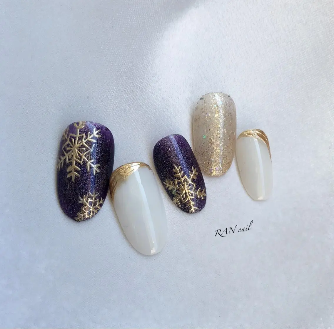 ネイル オフィスネイル 冬ネイル クリスマス ハンドネイル フットネイル RAN nailのネイルデザイン