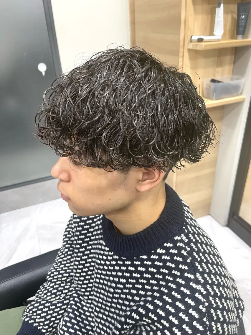 🍂新規様限定🍂波巻きパーマ＋メンズカット＋ケアトリートメントの写真