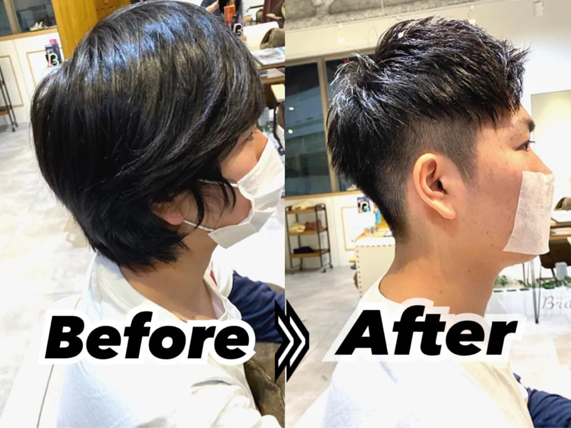 ショート メンズ 刈り上げ 大阪ウルフカット ハッシュカットのヘアスタイル