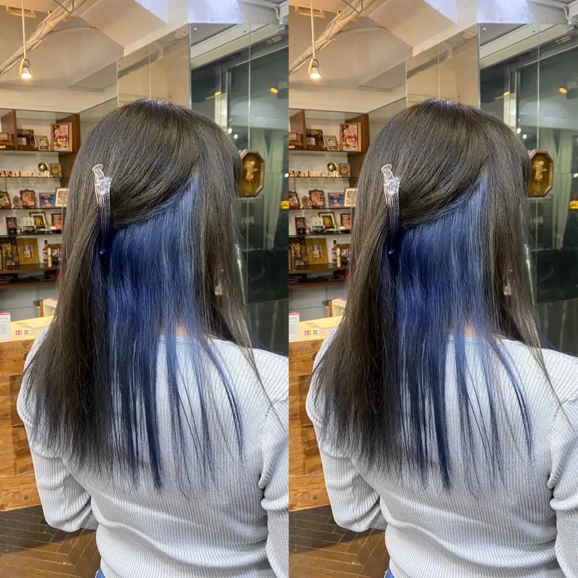 ミディアム カラー ブルーカラー 💎ハイトーン/艶 カラー モエカ💎のヘアスタイル